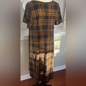 LuLaroe Black and Gold Plaid dress